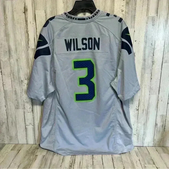 Seattle Seahawks Russell Wilson #3 RARE Nike NFL Jersey XLARGE GRAY/BLUE - Picture 3 of 8
